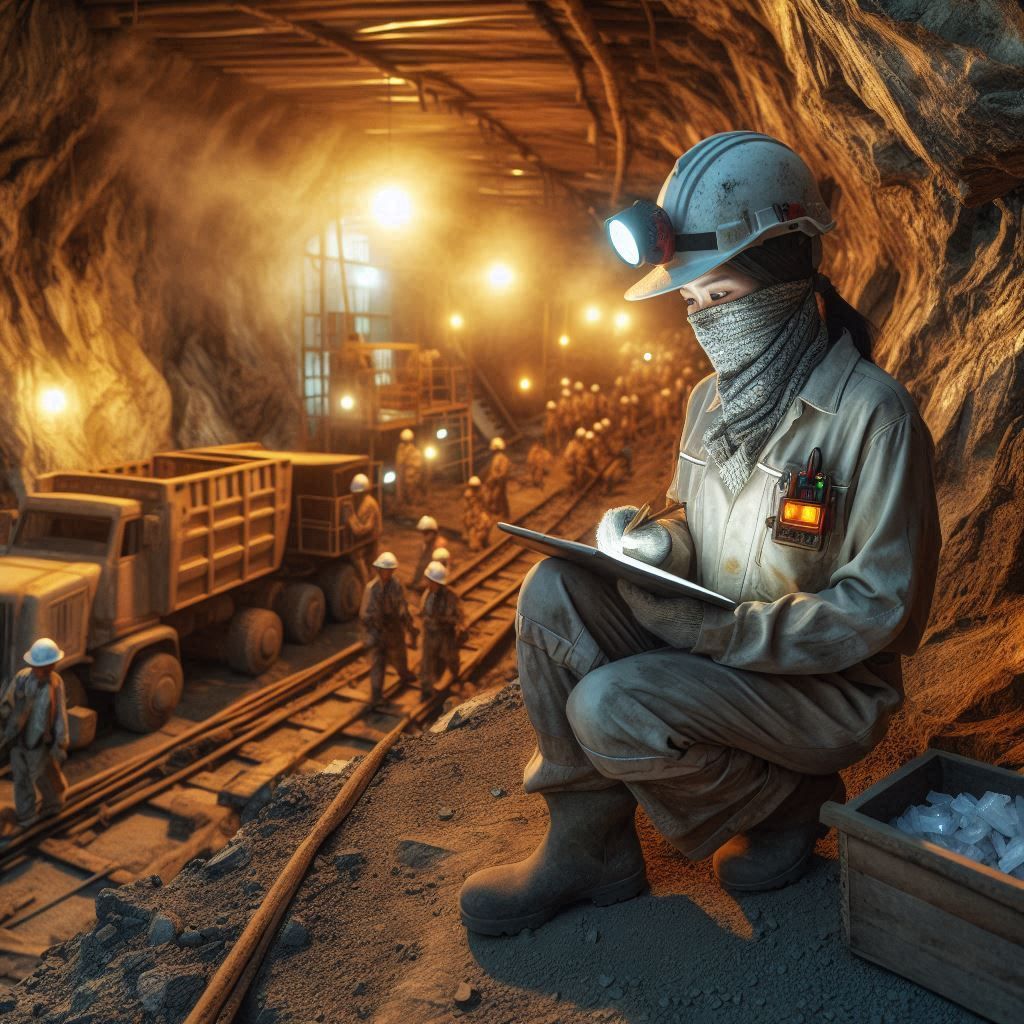 homme travaillant dans des mines de minéraux, condition de travail, image IA